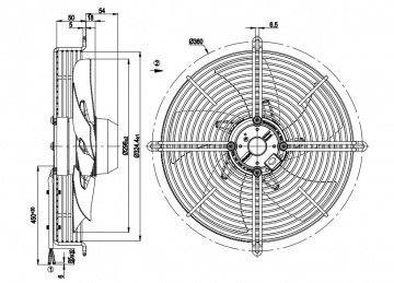 Ventilator axial EBM-Papst S2E300-AP02-31 (300 mm)